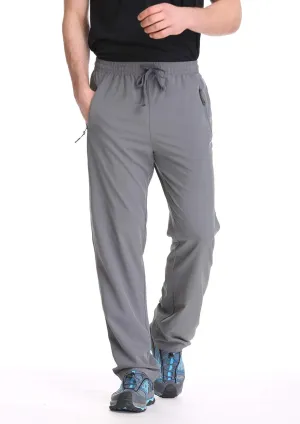 TRAILSIDE SUPPLY CO. Mens Lightweight Track Pants,Stretchy Pants with Zipper Pockets,Loose Fit
