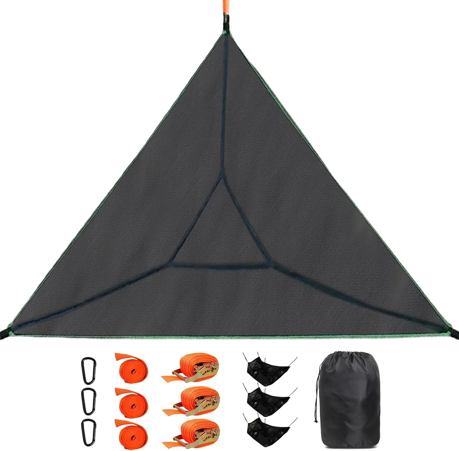Triangle Hammock, Camping Hammock Max 500 lbs for 2-4 Person, Large Hamacas Adultos with 3 Webbing Straps, Outdoor Hamacas(Triangle,13ft)