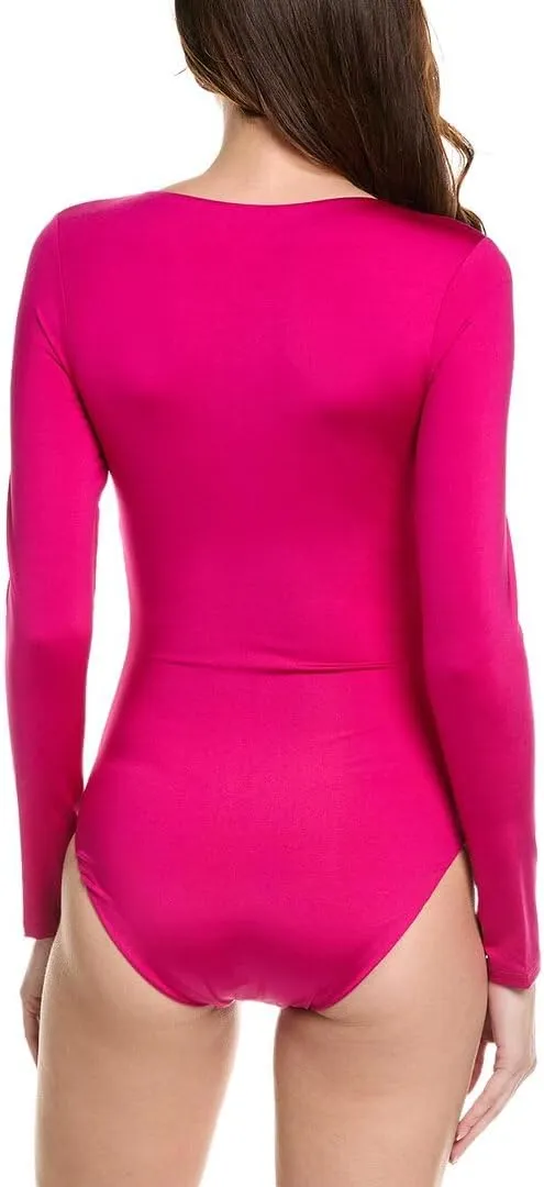 Trina Turk Women's Standard Monaco Paddle One Piece Swimsuit, Plunge Neck, Long Sleeve, Bathing Suits