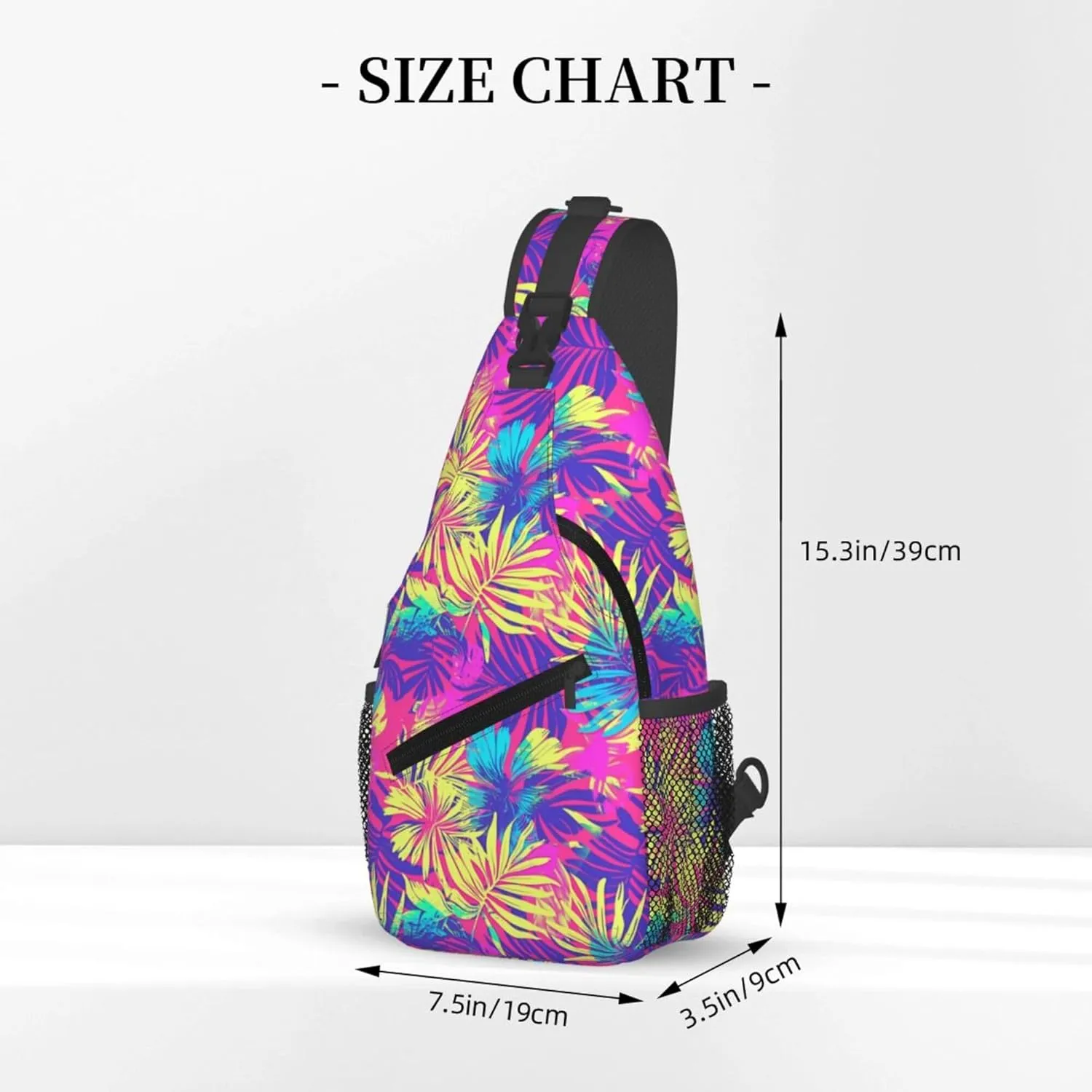 Tropical Hawaii Neon Palm Leav Crossbody bags for women Men Sling Bag Travel Chest Backpack Leisure Sports Outdoor Running Hiking