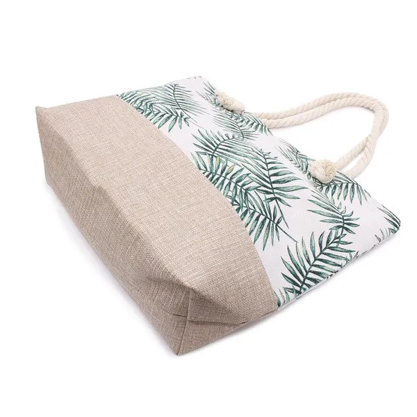 Tropical Leaf Beach Tote Bag