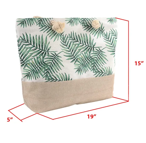 Tropical Leaf Beach Tote Bag