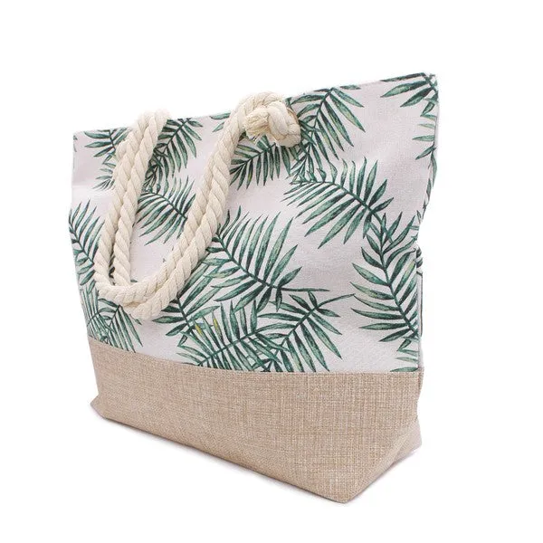Tropical Leaf Beach Tote Bag