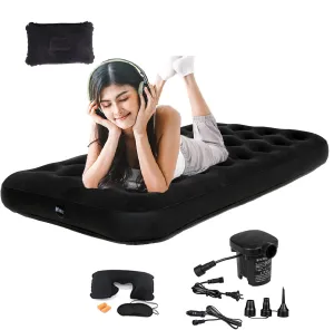 Twin Size Single Air Mattress Inflatable Bed with Air Pump for Camping & Home,75"x 39"Thickened Portable Blow Up Air Mattress,Travel Sleeping Bed Pad