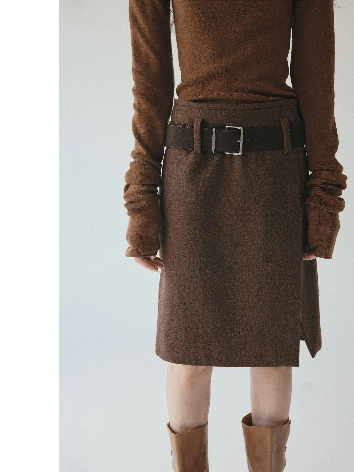 Two-Layer Cowhide Suede Belt