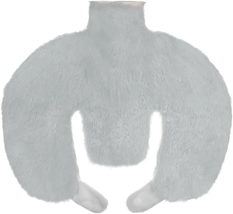 U Shaped Hot Water Bottle for Neck Shoulder Pain Relief 1L Soft Rubber Hot Water Bag with Plush Cover Winter Neck Wrap Warmer Hot/Cold Water Wrap Pillow for Menstrual Cramps Stomach Aches (Grey)