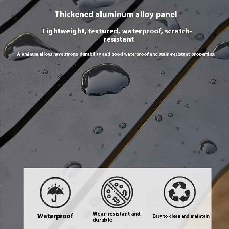 Ultra-Light Aluminum Alloy Folding Table Outdoor Camping Picnic Portable Camping Thickened (Standard All Black Aluminum Table)