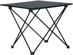 Ultra-Light Aluminum Alloy Folding Table Outdoor Camping Picnic Portable Camping Thickened (Standard All Black Aluminum Table)