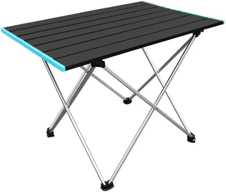 Ultra-Light Aluminum Alloy Folding Table Outdoor Camping Picnic Portable Camping Thickened (Standard All Black Aluminum Table)