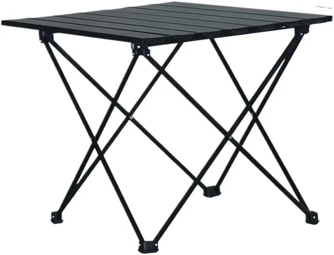 Ultra-Light Aluminum Alloy Folding Table Outdoor Camping Picnic Portable Camping Thickened (Standard All Black Aluminum Table)