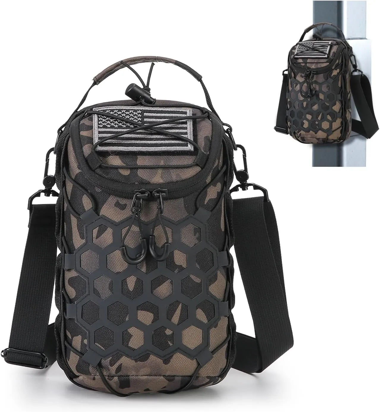 Ultra-Strong Magnetic Gym Bag - Versatile Fitness, Work, Travel & Sports Backpack with Stylish Design, Durable Material & Multi-Size Water Bottle Holder (Camo)