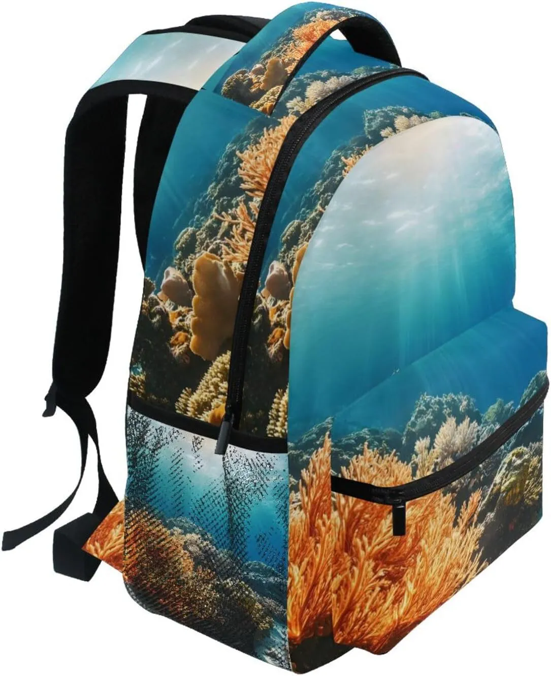 Underwater Coral Reef Backpack Daypack Shoulder Bag Book Bag Lightweight Back Pack 11.4 ×16 IN