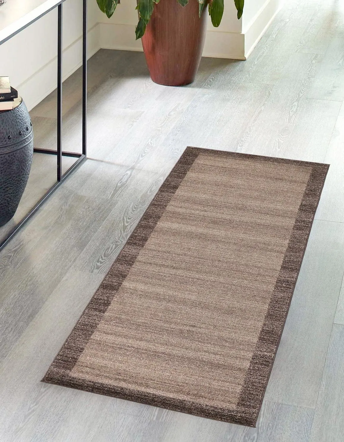 Unique Loom Del Mar Collection Area Rug - Abigail (2' x 6' 1" Runner, Light Brown/ Beige)