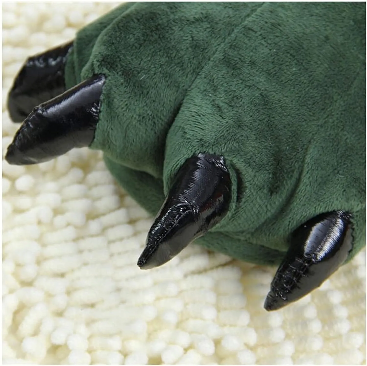 Unisex Plush Animal Paw Slippers - Fuzzy Warm House Shoes with Dinosaur Paw & Claw Design