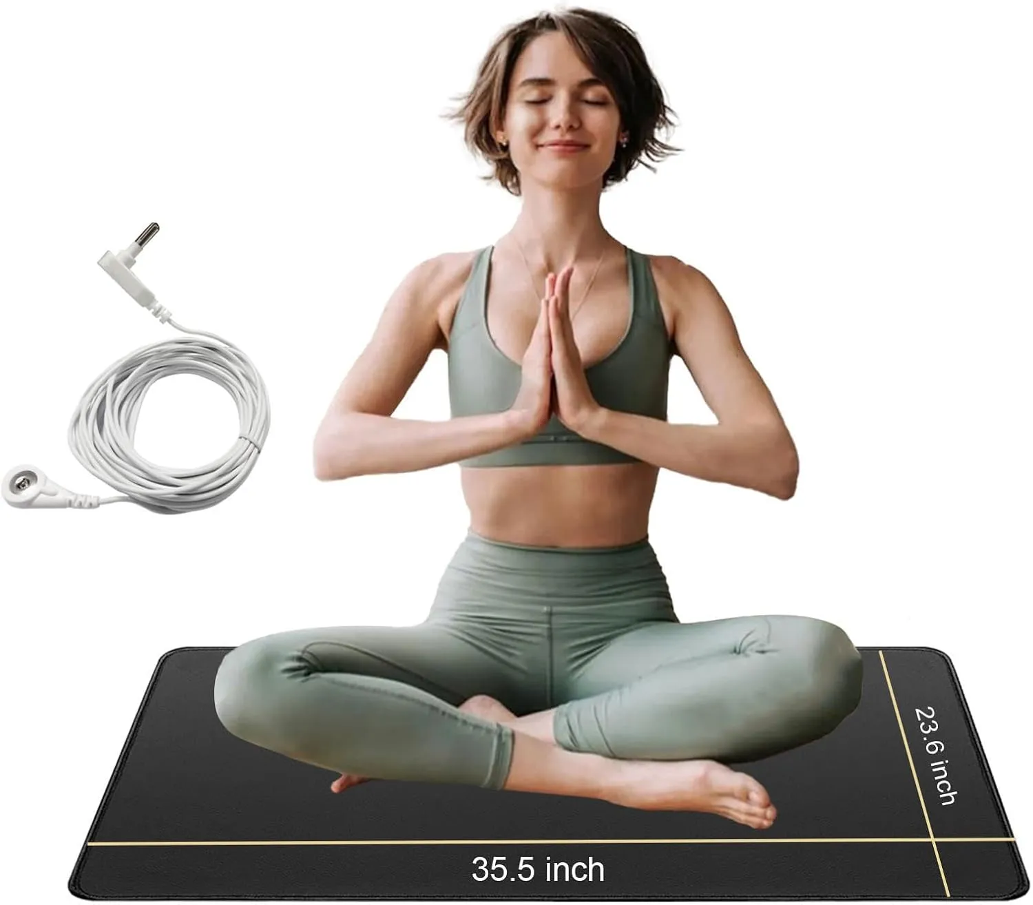 Universal Grounding Rubber Base Mat with Earthing Cable - Conductive ESD Yoga/Mouse Mat for Anti-Static, Home & Office Use