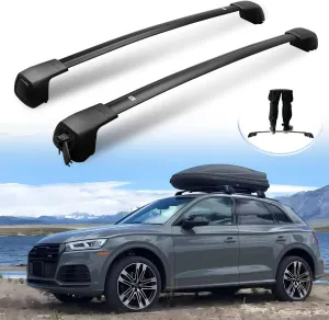 Upgraded Lockable Roof Racks Cross Bars Audi Q5 & Hybrid 2018-2024, Silent Anti-Teft 165 LBS Cross Rails for Kayak Ski Bike Snowboard
