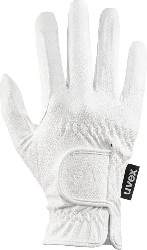 Uvex Sportstyle - Horse Riding Gloves with Classic Design - Touchscreen Compatible, Elastic & Breathable - White - Size 6.5