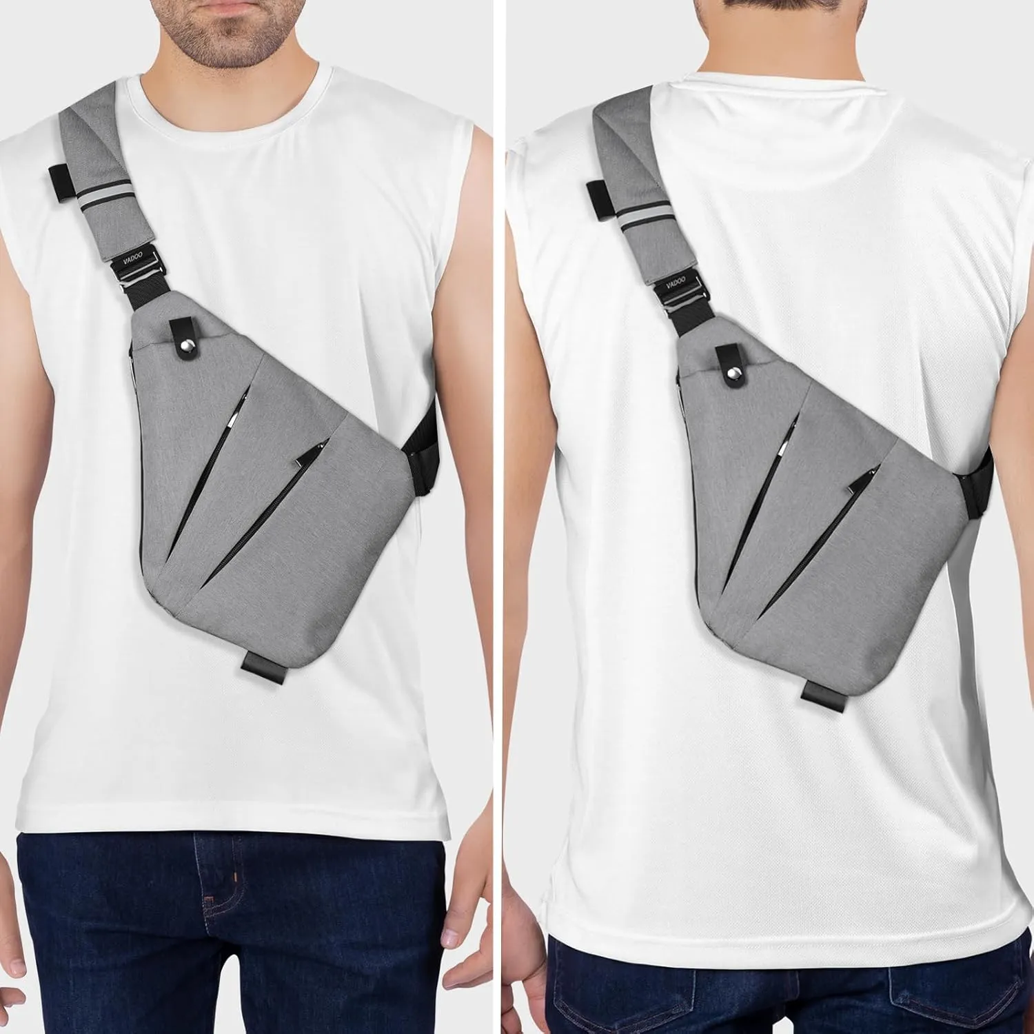 VADOO Anti-theft Crossbody Bags for Women, Shoulder Sling Bag for Men Lightweight Chest Bag for Travel Sport