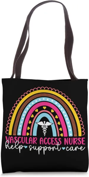 Vascular Access Nurse Vascular Access Nursing Rainbow Tote Bag