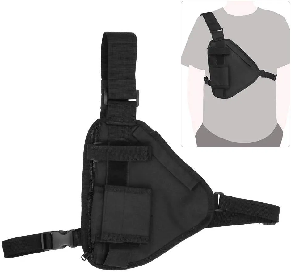 Vbestlife Radio Holster, Walkie Talkie Holster Universal Hands- Front Pack Pouch Radio Holster with Nylon Strap for Two Way Radio Walkie Talkie