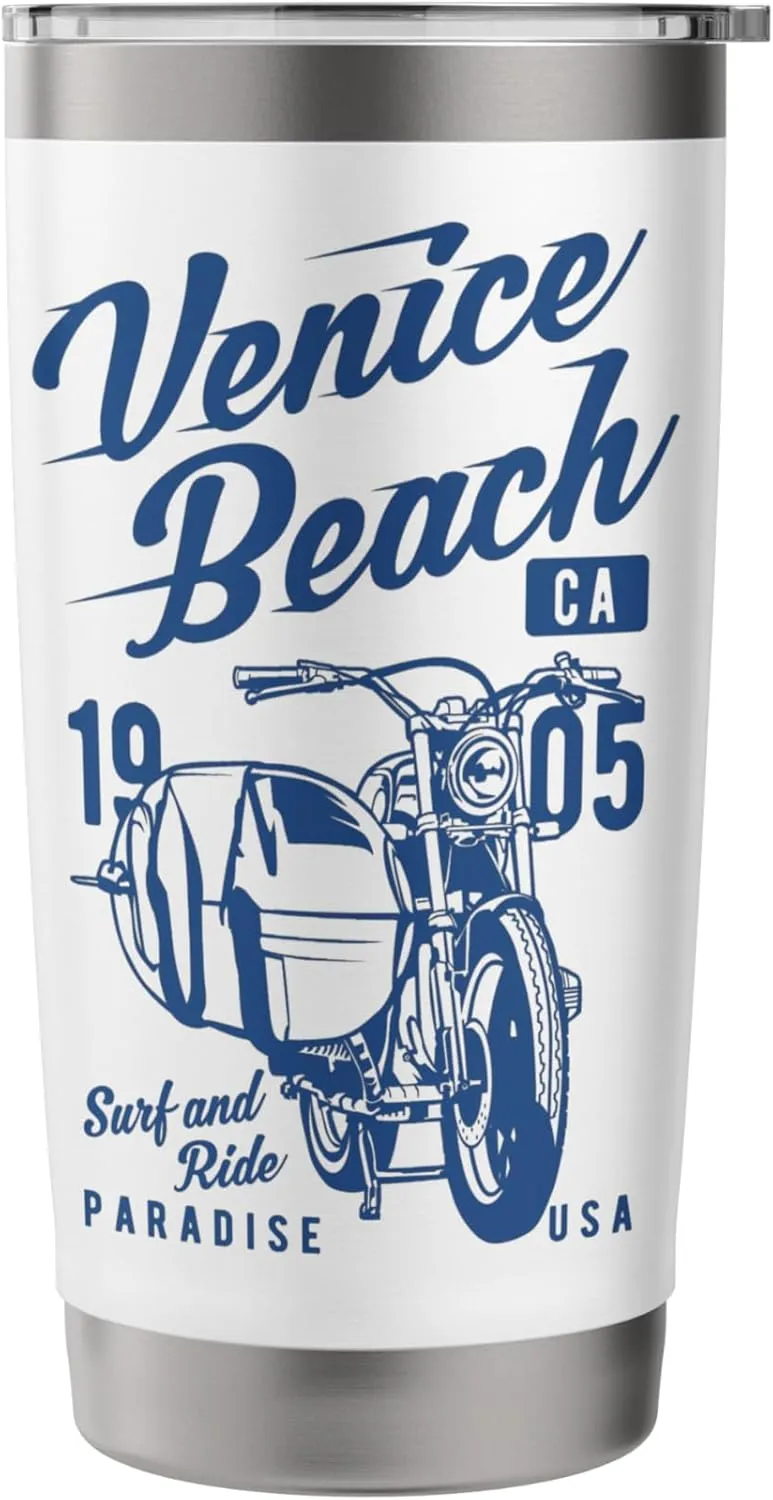 Venice Beach California Retro Vintage Style Design Stainless Steel Insulated Tumbler