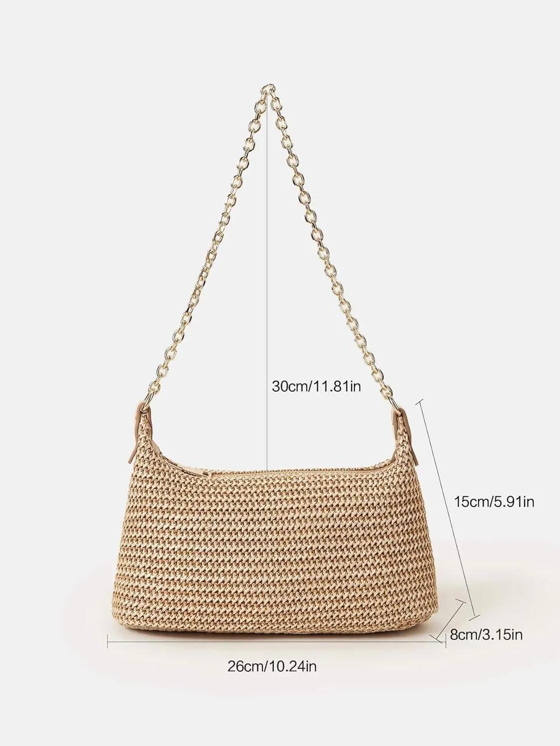 Verdusa Women's Straw Woven Shoulder Bag Tote Handbag Summer Beach Purse