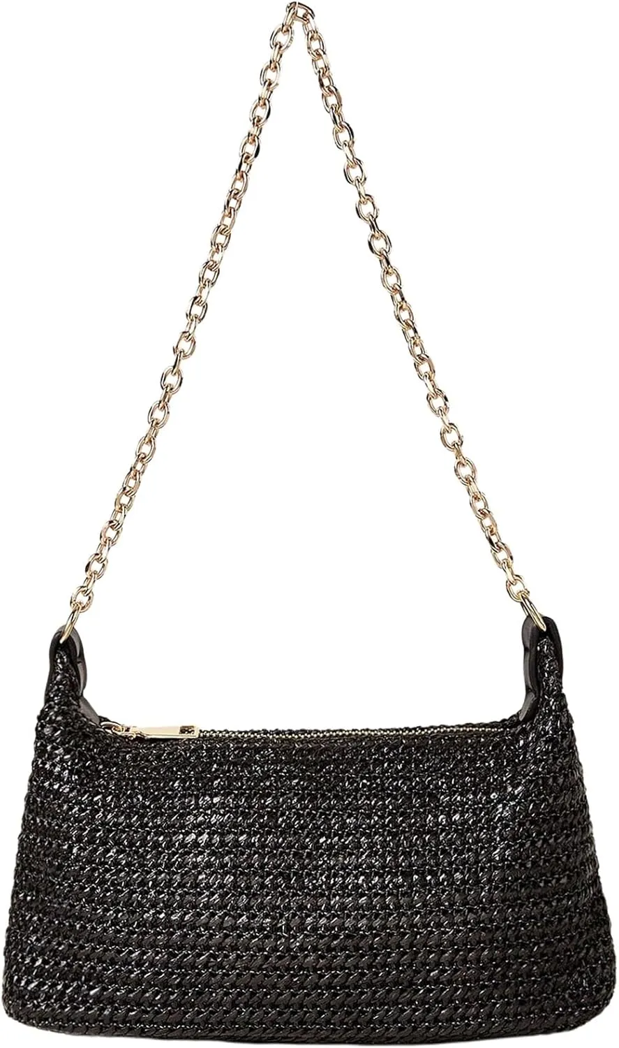 Verdusa Women's Straw Woven Shoulder Bag Tote Handbag Summer Beach Purse