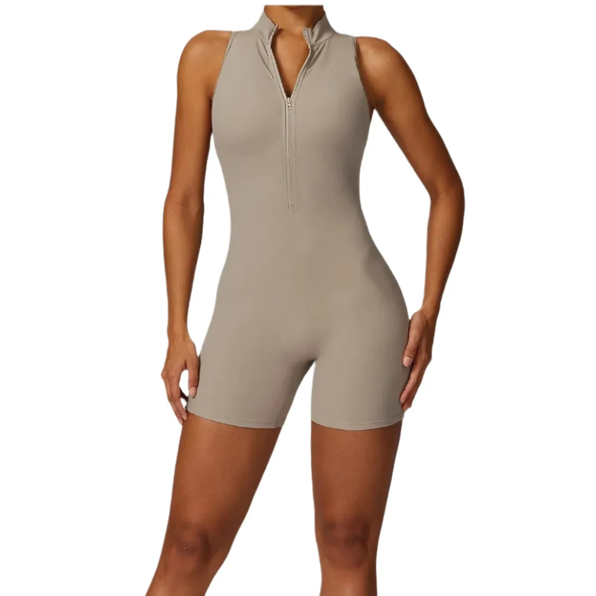 Veronica - V Back Scrunch Butt Jumpsuit Sportswear - Pink, Latte, Grey