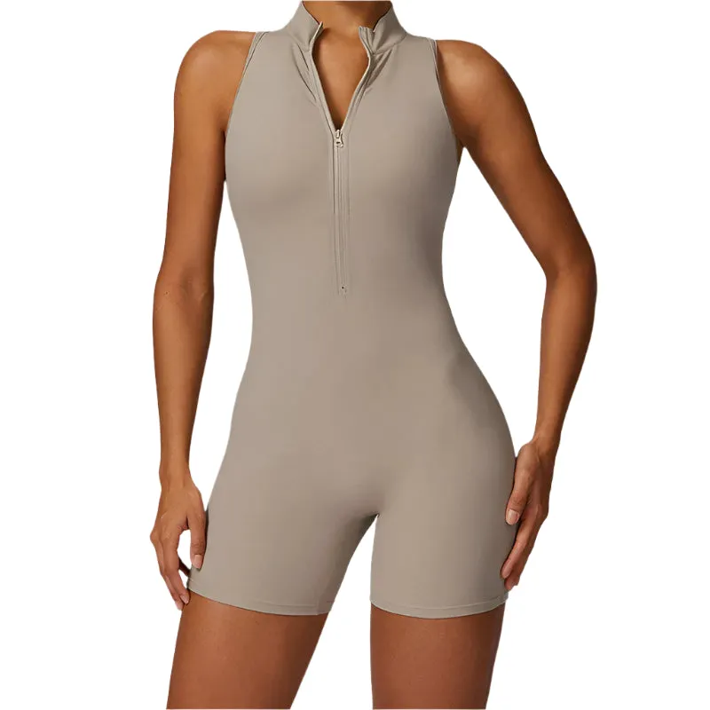 Veronica - V Back Scrunch Butt Jumpsuit Sportswear - Pink, Latte, Grey