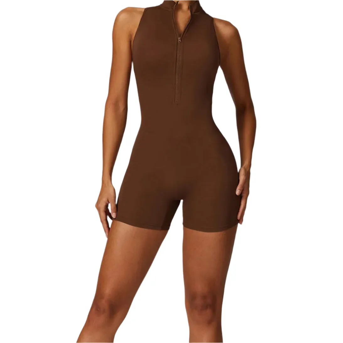 Veronica - V Back Scrunch Butt Jumpsuit Sportswear - Pink, Latte, Grey