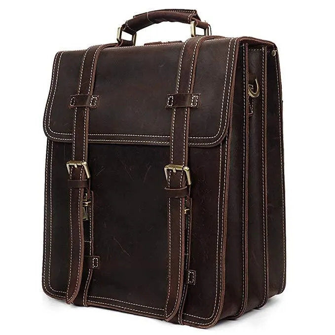 Vintage Crazy Horse Genuine Leather Backpack