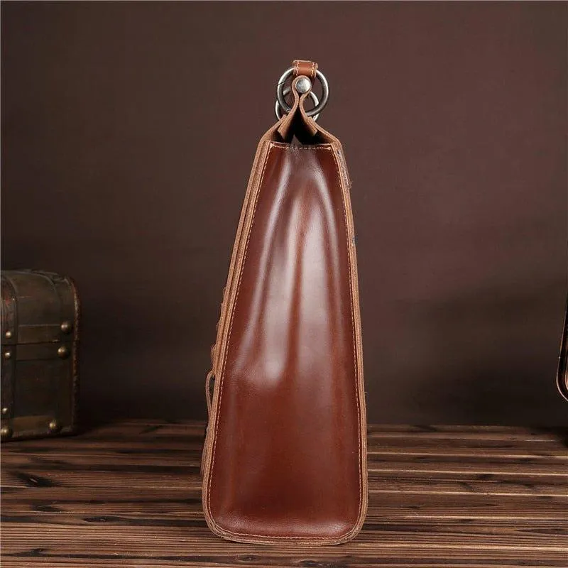 Vintage Leather College Backpacks Women Men