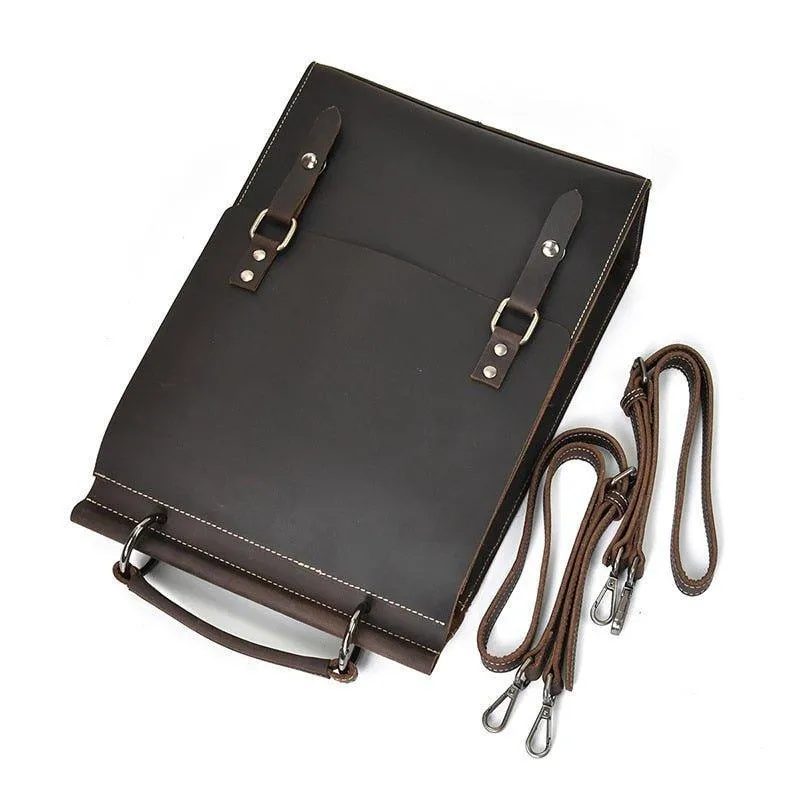 Vintage Leather College Backpacks Women Men