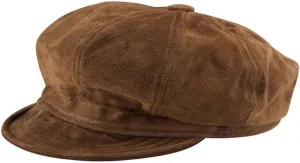 Vintage New York Suede Leather Spitfire Cap, Made in USA