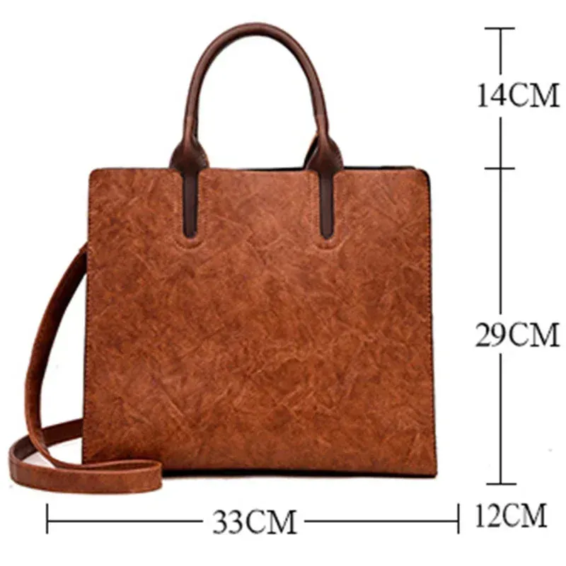 Vintage OIL SKIN Leather Big Casual Tote