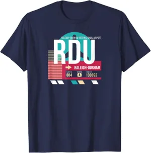 Vintage Raleigh Durham RDU Airport Code Travel Day Carolina T-Shirt