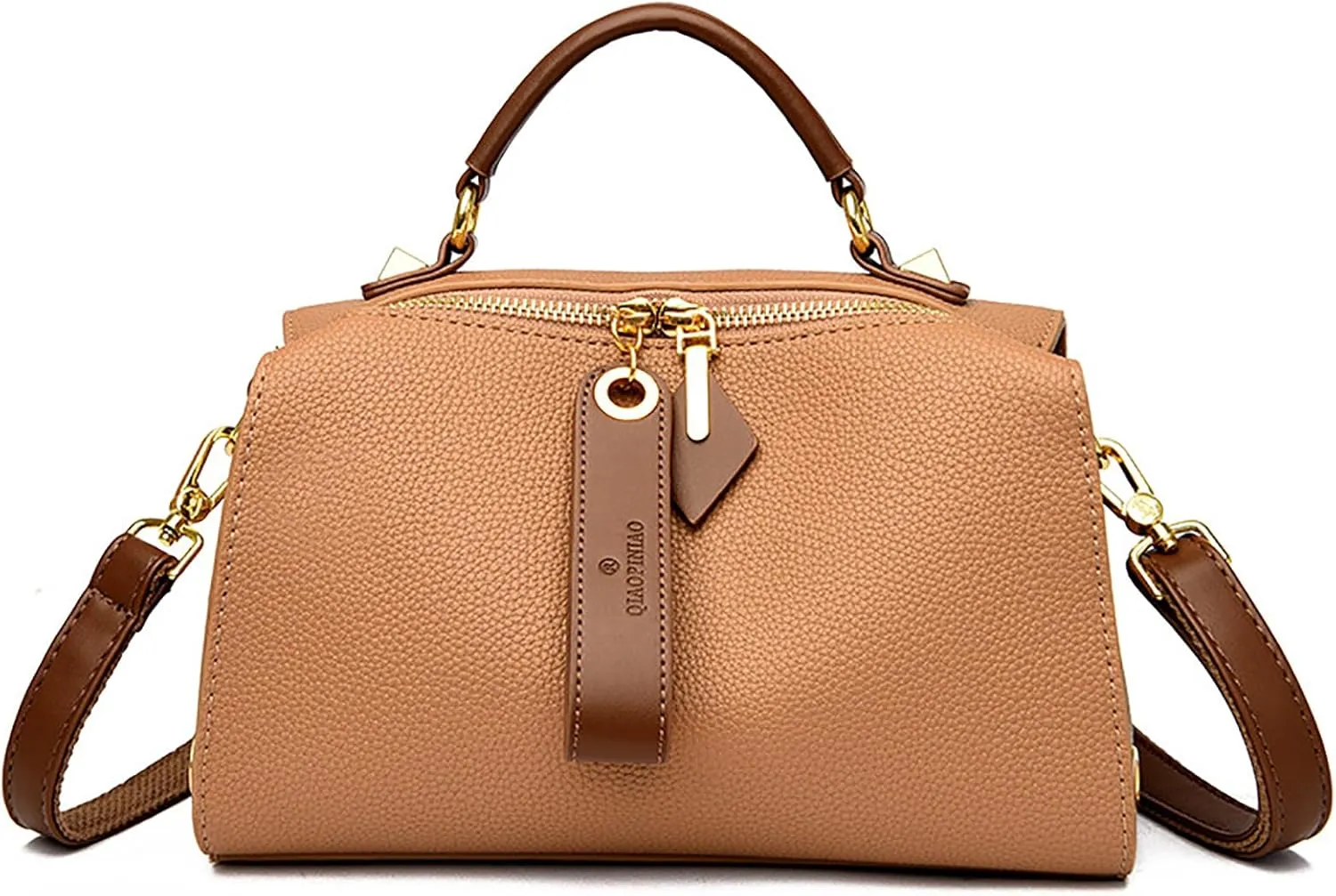 Vintage Real Genuine Leather Pillow-Bag Style Handbag For Women Crossbody Shoulder Bags with Brown Design