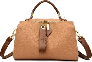 Vintage Real Genuine Leather Pillow-Bag Style Handbag For Women Crossbody Shoulder Bags with Brown Design