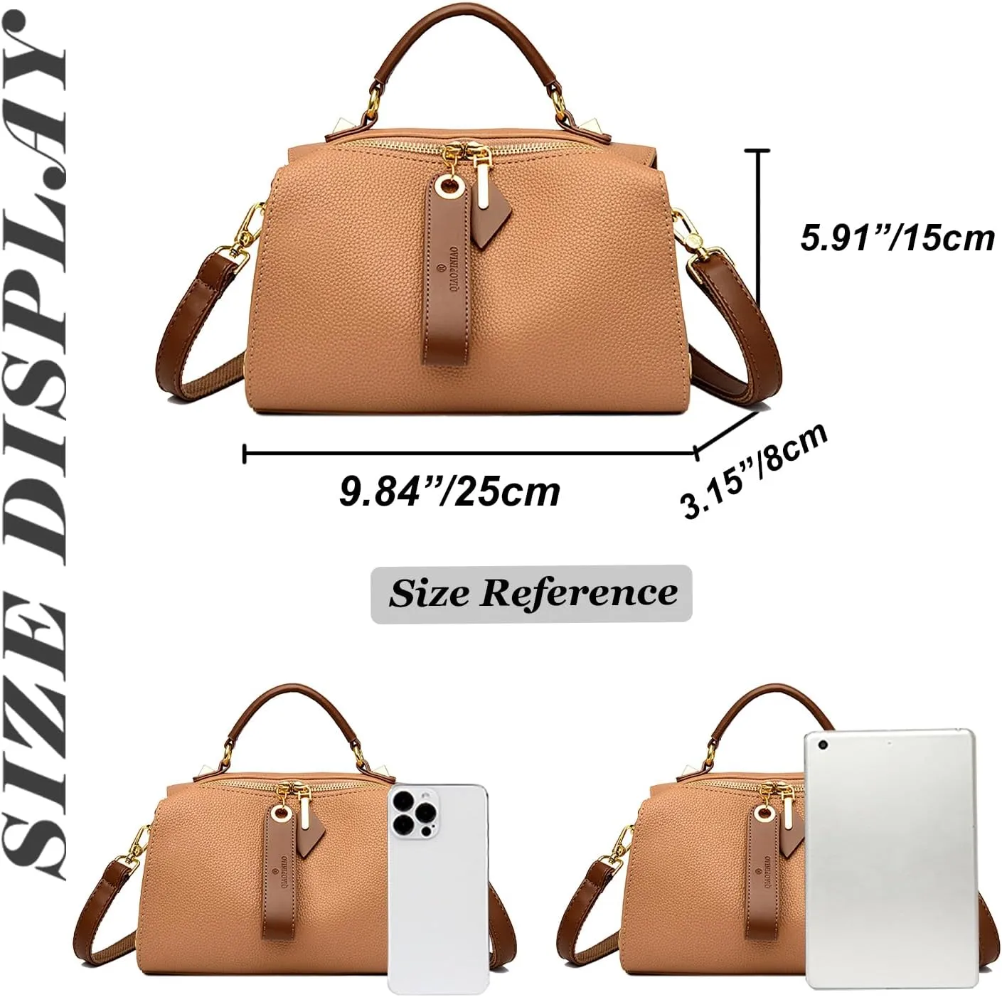 Vintage Real Genuine Leather Pillow-Bag Style Handbag For Women Crossbody Shoulder Bags with Brown Design