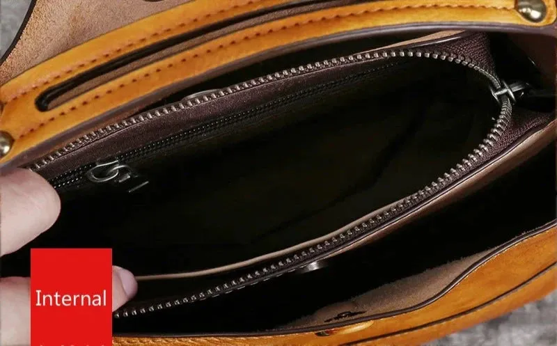 Vintage Style Handmade Leather Handbag