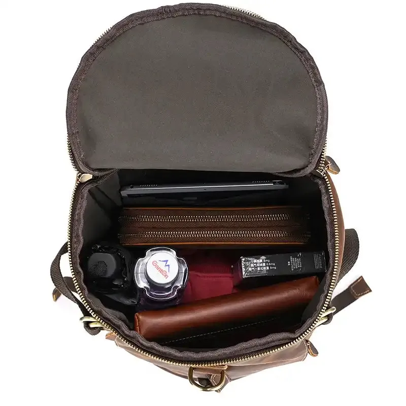 Vintage-Style Leather Duffle Bag