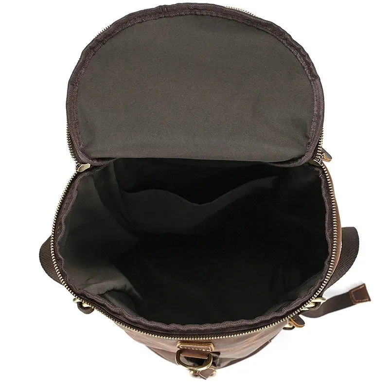 Vintage-Style Leather Duffle Bag
