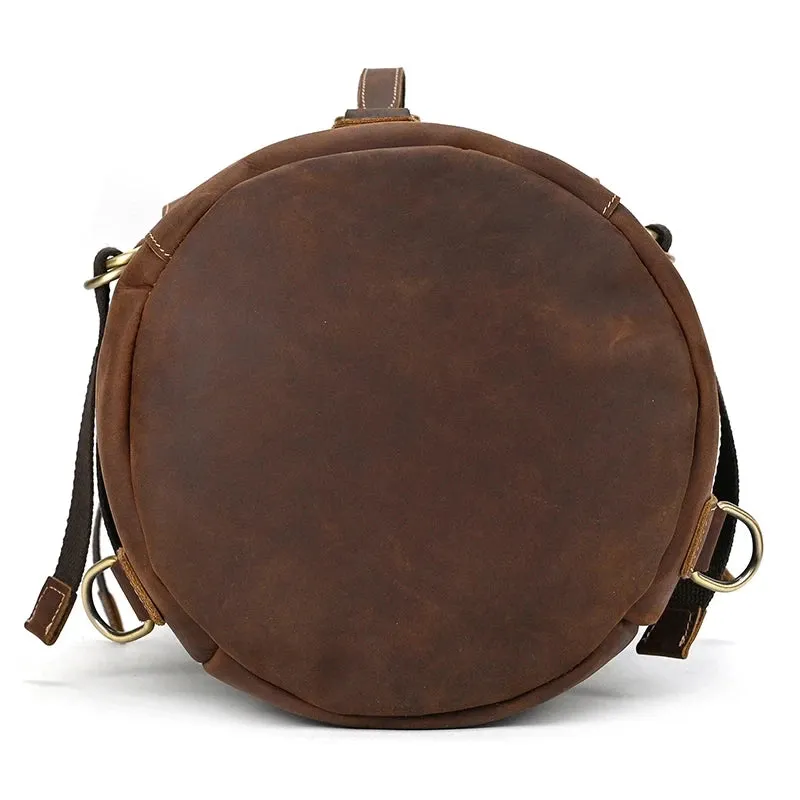 Vintage-Style Leather Duffle Bag