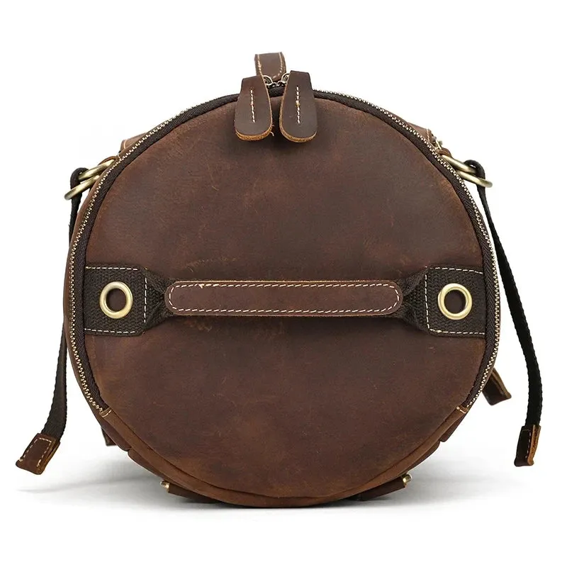 Vintage-Style Leather Duffle Bag