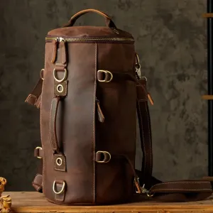 Vintage-Style Leather Duffle Bag