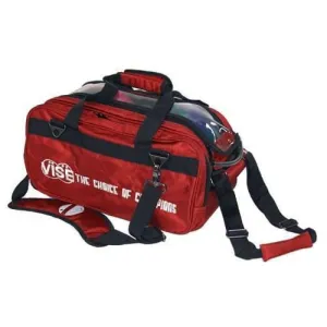 Vise 2 Ball Clear Top Tote Red Bowling Bag
