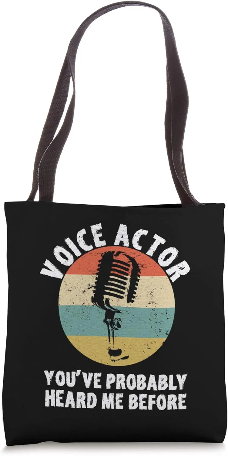 Voice Actor Vintage Microphone Voice Over Artist Quote Tote Bag