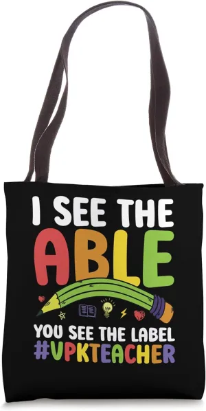 VPK Teacher See The Label VPK Student Prekindergarten Tote Bag