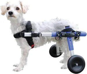 Walkin' Wheels Small Dog Wheelchair, Lightweight Dog Wheelchair for Back Legs, 15-25 lbs, for 9-11 inches Leg Height - Blue