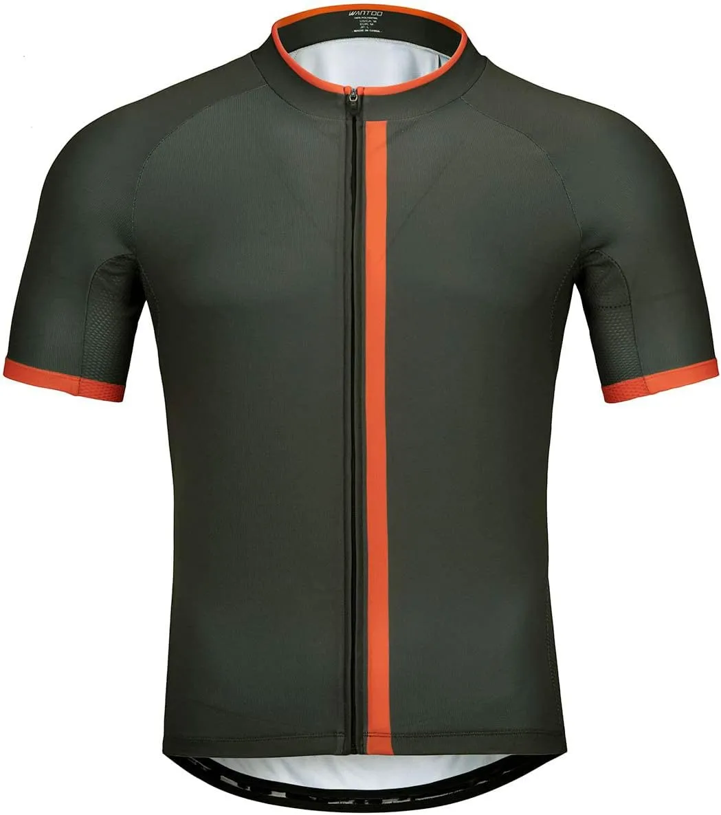 wantdo Men's Cycling Jerseys Mountain Bike MTB Jersey Short Sleeve Bike Shirts Breathable Quick Dry Cycling Clothing